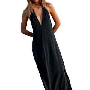 Zara Sleek Black Halter Mini Dress XS/S